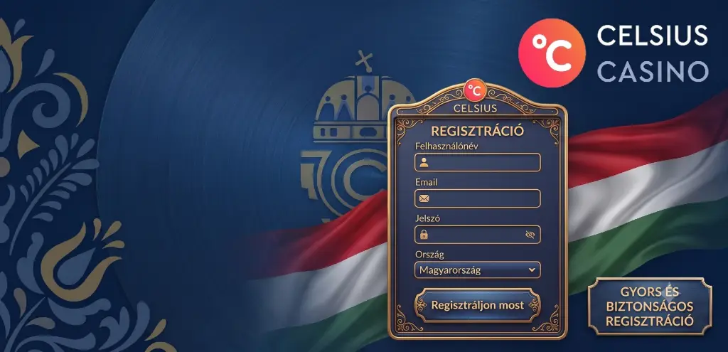 Celsius Casino regisztrációs folyamat